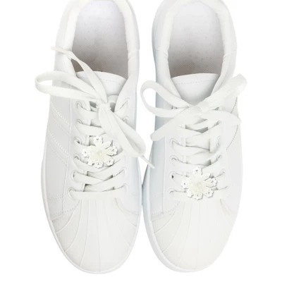 Unique Bargains Pearls Flowerss Shoelace Charms White 1 Pair 1 Unique Bargains Pearls Flowerss Shoelace Charms White 1 Pair