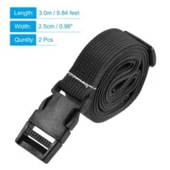Unique Bargains Travel Packing Accessories Adjustable Buckle Belt Utility Strap 2 Pcs