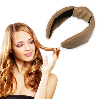 Unique Bargains Cross Knotted PU Leather Non-slip Fashion Wide Headband 1 Pc 5 Unique Bargains Cross Knotted PU Leather Non-slip Fashion Wide Headband 1 Pc - Image 5