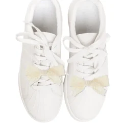 Unique Bargains Bow Style 3 Shoelace Charms White 1 Pair