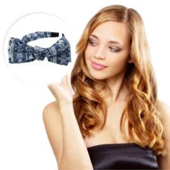 Unique Bargains Women's Double Bow Knot Fashion Headband Blue White Flower Pattern 1.34 Inch Wide 1 Pcs -UNIQUE BARGAIN Shop GUEST 697a46cb 9cb9 40d4 83f8 277eead7fa00