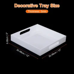 Unique Bargains Modern White Square Acrylic Bathroom Tray