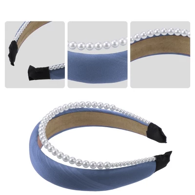 Unique Bargains Women's Fashion Double Layer Faux Pearl Sponge Headband 1.46 Inch Wide 1 Pc 2 Unique Bargains Women's Fashion Double Layer Faux Pearl Sponge Headband 1.46 Inch Wide 1 Pc - Image 2