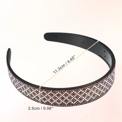 Unique Bargains Women's No Slip Rhinestone Wide-brimmed Headband 4.45"x0.98" Purple 1 Pc 4 Unique Bargains Women's No Slip Rhinestone Wide-brimmed Headband 4.45"x0.98" Purple 1 Pc - Image 4