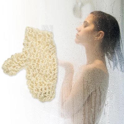 Unique Bargains Bathroom Jute Shower Gloves 9.06"x7.87" Beige 1 Pc 1 Unique Bargains Bathroom Jute Shower Gloves 9.06"x7.87" Beige 1 Pc