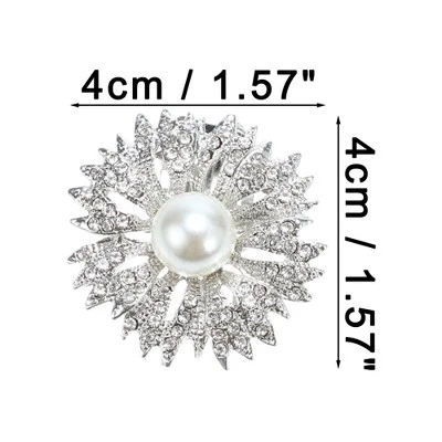 Unique Bargains Women's Round Rhinestone Shoe Buckle 1.57"x1.57" Silver Tone 2 Pcs 1 Unique Bargains Women's Round Rhinestone Shoe Buckle 1.57"x1.57" Silver Tone 2 Pcs