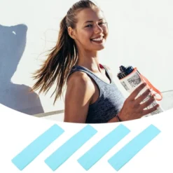 Unique Bargains Stretchy Sweatband Soft Elastic Polyester Yoga Sport Headband Light Blue Pack Of 14