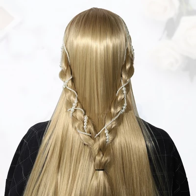 Unique Bargains Long Tassel Faux Pearl Hair Chain Clip White 2 Pcs 1 Unique Bargains Long Tassel Faux Pearl Hair Chain Clip White 2 Pcs