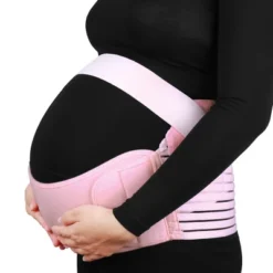 Unique Bargains Maternity Antepartum Belt Pregnant Women Abdominal Support Waist Belly Band Pink