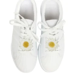 Unique Bargains Sunflower Shoelace Charms Clear Gold Tone 1 Pair