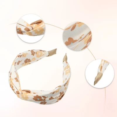 Unique Bargains Women's Wide Floral Knot No Slip Fashion Headbands 1.93" Brown 3 Unique Bargains Women's Wide Floral Knot No Slip Fashion Headbands 1.93" Brown - Image 3