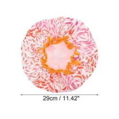 Unique Bargains Women Waterproof Stripe Shower Cap 1 Pc