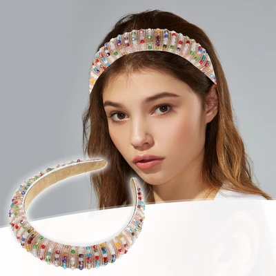 Unique Bargains Crystal Headband Rhinestone Hairband For Women Multicolour 1.2 Inch Wide 1Pcs 1 Unique Bargains Crystal Headband Rhinestone Hairband For Women Multicolour 1.2 Inch Wide 1Pcs