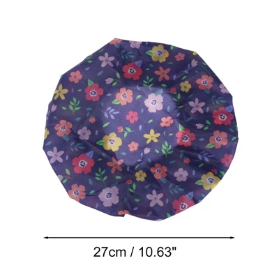 Unique Bargains Flower Single Layer Shower Cap 3 Pcs 1 Unique Bargains Flower Single Layer Shower Cap 3 Pcs