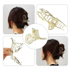 Unique Bargains Women's Metal Hair Claws Titanium Tone 4.45"x2.83"x1.14" 1Pc -UNIQUE BARGAIN Shop GUEST 7100e48a 4f46 44e2 8d79 364d334b5abb