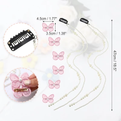 Unique Bargains Women's Long Tassel Faux Pearl Hair Chain 2 Pcs 5 Unique Bargains Women's Long Tassel Faux Pearl Hair Chain 2 Pcs - Image 5