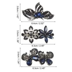 Unique Bargains 3 Pcs Hair Clips Hair Accessories For Women Hair Barrettes Sparkly Rhinestones Hairpin Blue Black -UNIQUE BARGAIN Shop GUEST 719850e5 d681 4953 809e b9732d145853