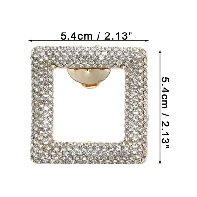 Unique Bargains Women's Rhinestone Shoe Buckle 2.13"x2.13" Gold Tone 1 Pc 1 Unique Bargains Women's Rhinestone Shoe Buckle 2.13"x2.13" Gold Tone 1 Pc