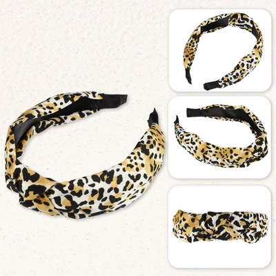 Unique Bargains Women's Leopard Pattern Knotted Headband 1 Pc Yellow 4 Unique Bargains Women's Leopard Pattern Knotted Headband 1 Pc Yellow - Image 4