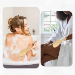 Unique Bargains Exfoliating Bristle Body Bath Brush Beige 9.84"x2.76" 1 Pc