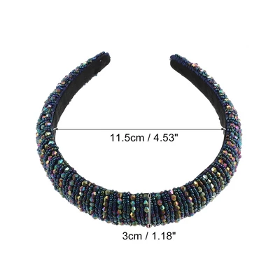 Unique Bargains Crystal Headband Rhinestone Hairband For Women Multicolor 1.2 Inch Wide 1Pc 3 Unique Bargains Crystal Headband Rhinestone Hairband For Women Multicolor 1.2 Inch Wide 1Pc - Image 3