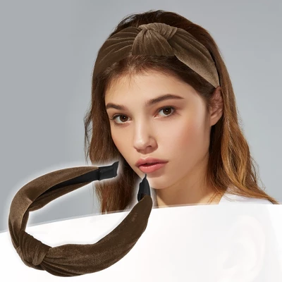 Unique Bargains Women's Velvet Knotted Headbands Hairband 1.2" Wide 1 Unique Bargains Women's Velvet Knotted Headbands Hairband 1.2" Wide