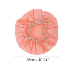 Unique Bargains Double Layer Solid Color Shower Cap Orange 1 Pc