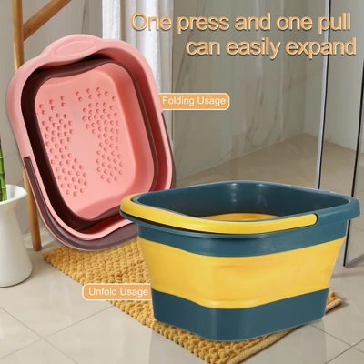 Unique Bargains Collapsible Foot Bath 15L/4 Gallons Green Yellow 5 Unique Bargains Collapsible Foot Bath 15L/4 Gallons Green Yellow - Image 5
