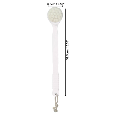 Unique Bargains Long Handle Bath Brush For Shower 15.55" Length White 1 Pc 3 Unique Bargains Long Handle Bath Brush For Shower 15.55" Length White 1 Pc - Image 3