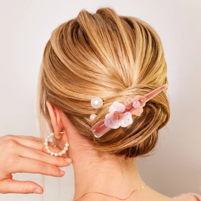 Unique Bargains Women's Metal Long Duckbill Hair Clips Pink Deep Coffee 5.31" 2 Pcs 1 Unique Bargains Women's Metal Long Duckbill Hair Clips Pink Deep Coffee 5.31" 2 Pcs