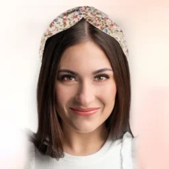 Unique Bargains Girl's Retro Little Flower Knotted Non-slip Wide Headband Pink 5"x2.09" 1 Pc