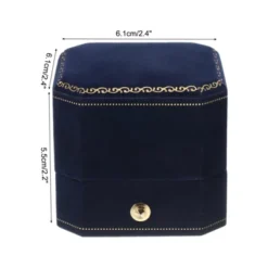 Unique Bargains Cuboid Velvet Ring Jewelry Box