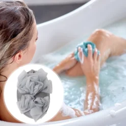 Unique Bargains Cartoon Bath Shower Loofah Sponge Gray 1 Pc