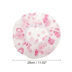 Unique Bargains Reusable Single Layer Shower Cap Pink 1 Pc