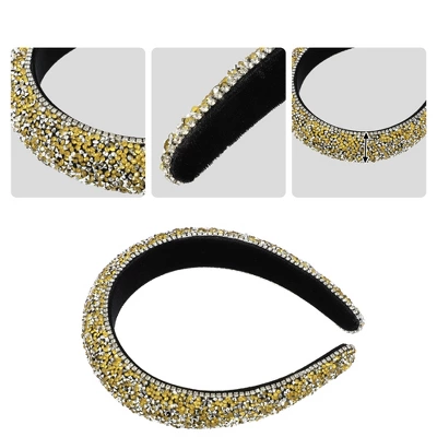 Unique Bargains Women's Bling Rhinestone Padded Hairband Hair Accessories 1.18 Inch Wide 1 Pc 2 Unique Bargains Women's Bling Rhinestone Padded Hairband Hair Accessories 1.18 Inch Wide 1 Pc - Image 2