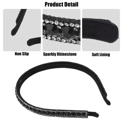 Unique Bargains Women's Rhinestone Faux Crystal Headbands Hair Accessories 0.47 Inch Wide 1 Pc 2 Unique Bargains Women's Rhinestone Faux Crystal Headbands Hair Accessories 0.47 Inch Wide 1 Pc - Image 2