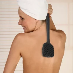 Unique Bargains Double Side Long Handle Bath Brush 14.37" Length 1 Pc