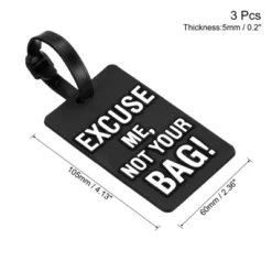 Unique Bargains PVC Durable Lightweight Backpack Travel ID Card Luggage Tag 3 Pcs