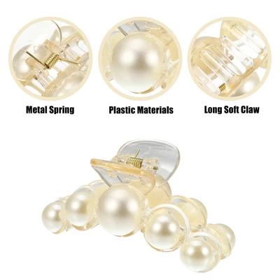 Unique Bargains Women's Plastic Hair Claws White 2 Unique Bargains Women's Plastic Hair Claws White - Image 2