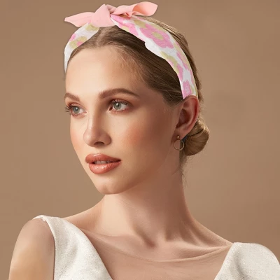 Unique Bargains Girl's Elegant Flower Pattern Headbands 6.30"x4.72"x2.05" Rose Red 1 Pc