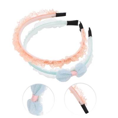 Unique Bargains Girl's Elegant Mesh Headbands 5.51"x4.72"x0.28" Lake Blue Orange 2 Pcs 2 Unique Bargains Girl's Elegant Mesh Headbands 5.51"x4.72"x0.28" Lake Blue Orange 2 Pcs - Image 2