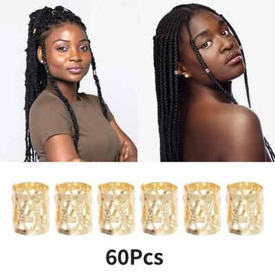 Unique Bargains Hollow Hair Cuffs Dreadlock 60 Pcs 2 Unique Bargains Hollow Hair Cuffs Dreadlock 60 Pcs - Image 2