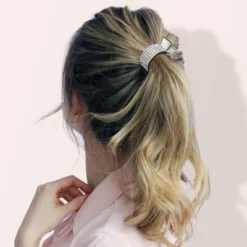 Unique Bargains Women's Metal Rhinestone High Ponytail Hair Clips Multicolored 3 Pcs