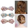 Unique Bargains Women's Hair Clips Accessories Hair Barrettes Sparkly Bling Rhinestones Hairpins 3 Pcs