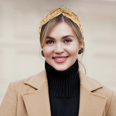 Unique Bargains Girl's Retro Little Flower Knotted Non-slip Wide Headband Yellow 5"x2.09" 1 Pc 2 Unique Bargains Girl's Retro Little Flower Knotted Non-slip Wide Headband Yellow 5"x2.09" 1 Pc - Image 2