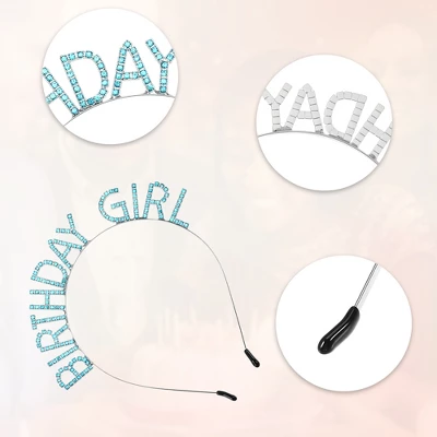 Unique Bargains Birthday Sash Headband Silver Tone Blue 4 Unique Bargains Birthday Sash Headband Silver Tone Blue - Image 4