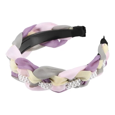 Unique Bargains Women's Bling Pearl Tulle Knot Headband Hairband Accessories 1.18 Inch Wide 1 Pc 7 Unique Bargains Women's Bling Pearl Tulle Knot Headband Hairband Accessories 1.18 Inch Wide 1 Pc - Image 7