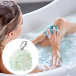 Unique Bargains Polkadot Bath Shower Loofah Sponge 1 Pc