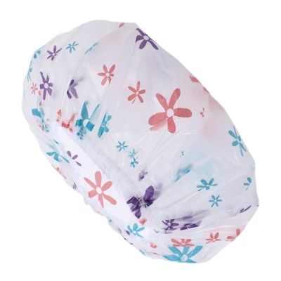 Unique Bargains Women's Floral Pattern Shower Cap Purple Blue 1 Pc 3 Unique Bargains Women's Floral Pattern Shower Cap Purple Blue 1 Pc - Image 3