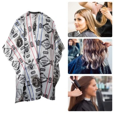 Unique Bargains Fashion Hair Cut Barber Cape 65.35"x57.09" Black White 1 Pc 4 Unique Bargains Fashion Hair Cut Barber Cape 65.35"x57.09" Black White 1 Pc - Image 4
